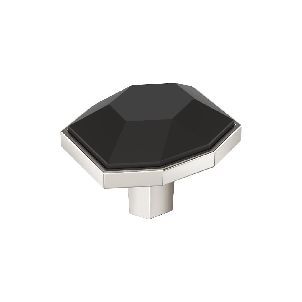 London Knob 1-5/8 inch  Black Bronze / Polished Nickel