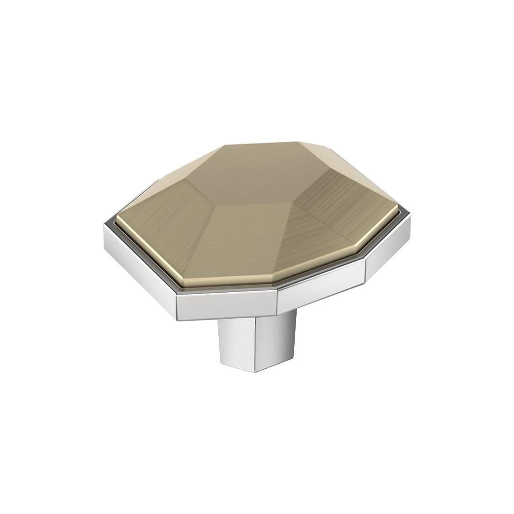London Knob 1-5/8 inch Golden Champagne / Polished Chrome