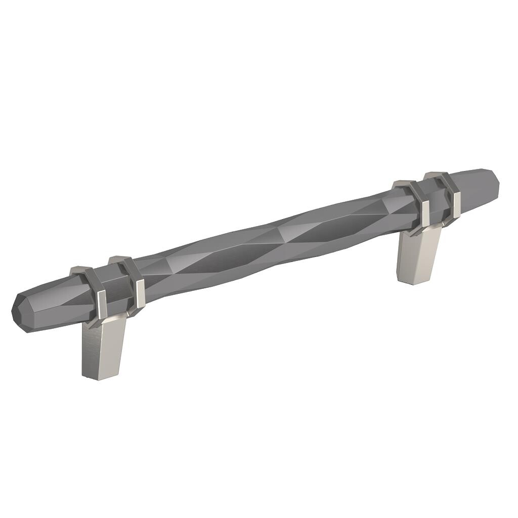 London Pull 128mm Black Chrome / Satin Nickel