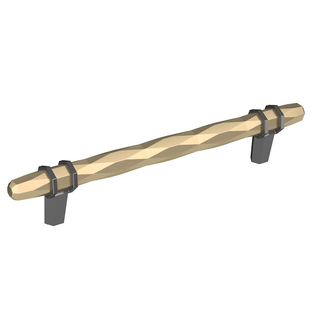 London Pull 160 mm Golden Champagne / Black Chrome