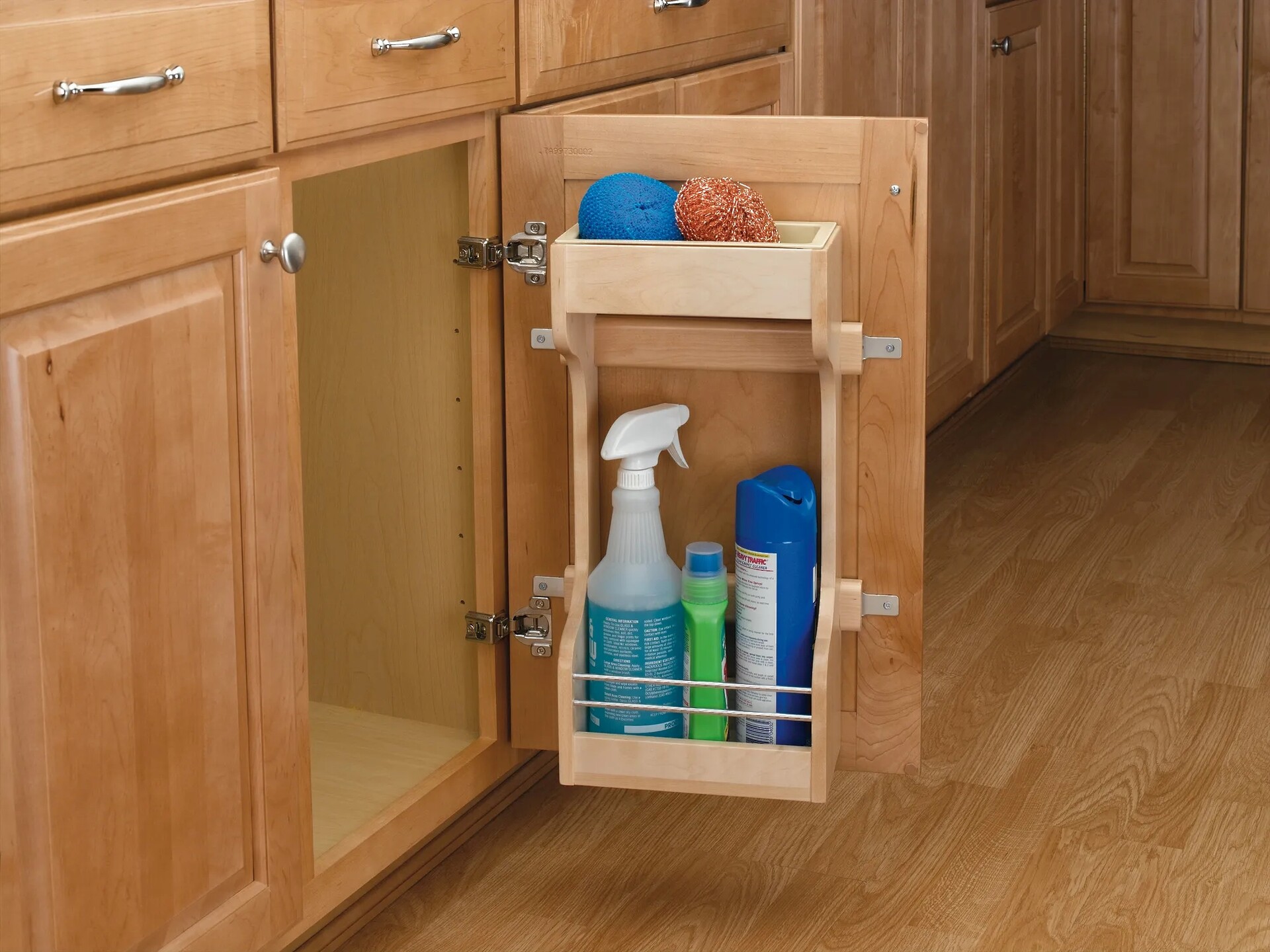 Rev-A-Shelf - 13-1/2" Maple Door Storage Cleaning Organizer