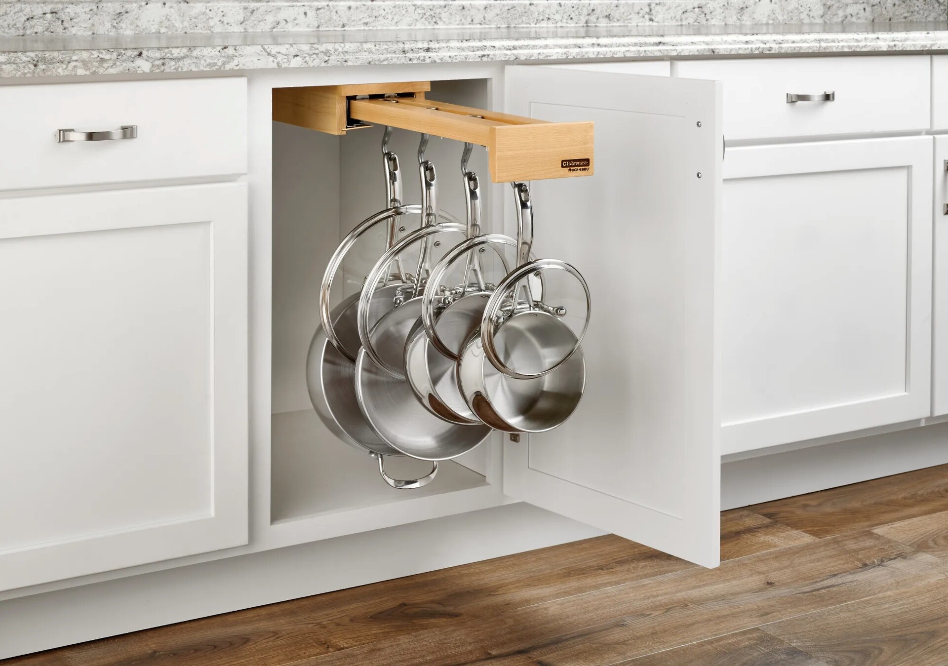 Rev-A-Shelf - 22-3/4" Depth Maple Base Cabinet Pullout Glideware w/Blumotion Soft-Close