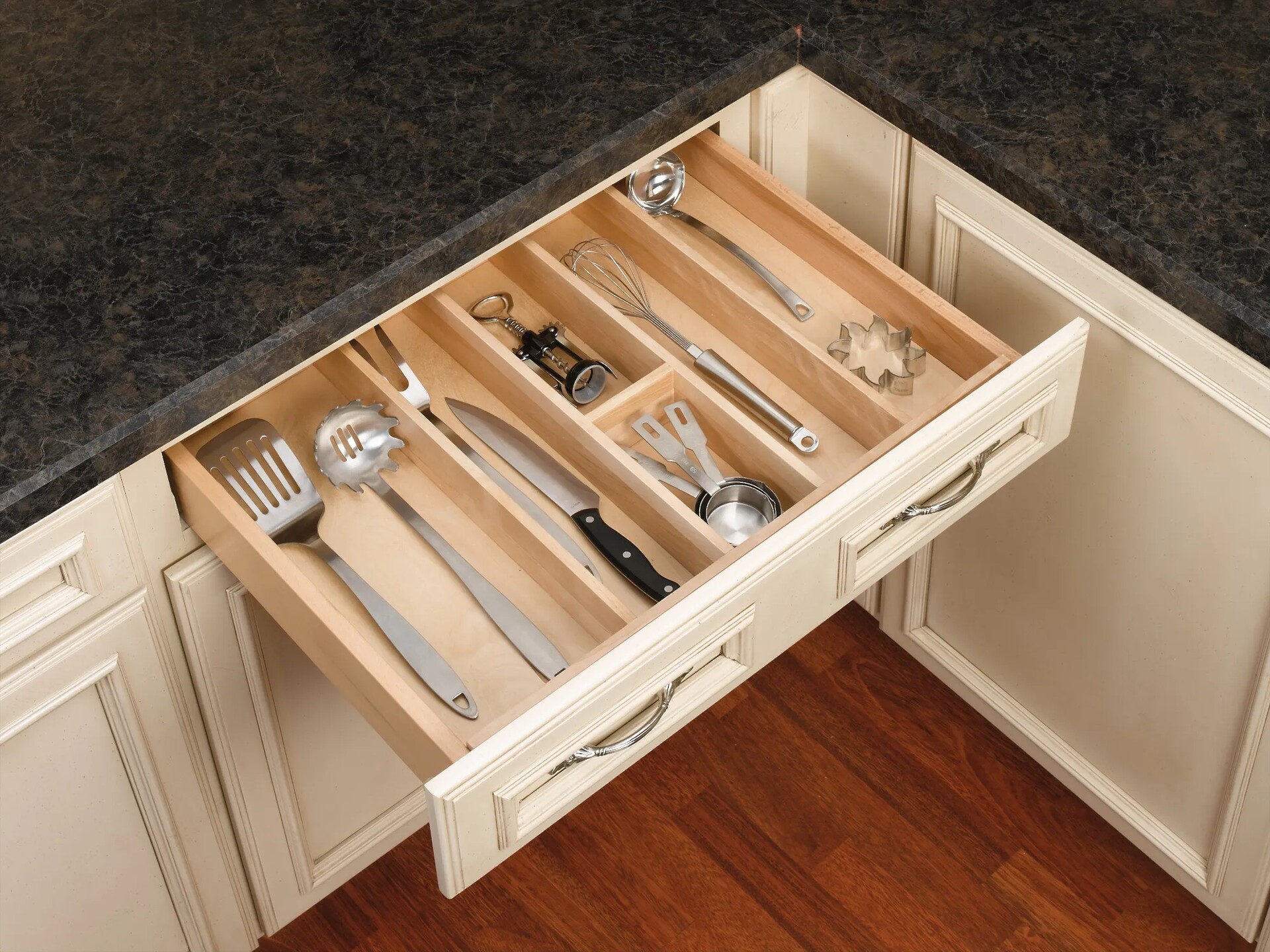 Rev-A-Shelf - 24" Maple Cut-To-Size Insert Wood Utility Organizer for Drawers