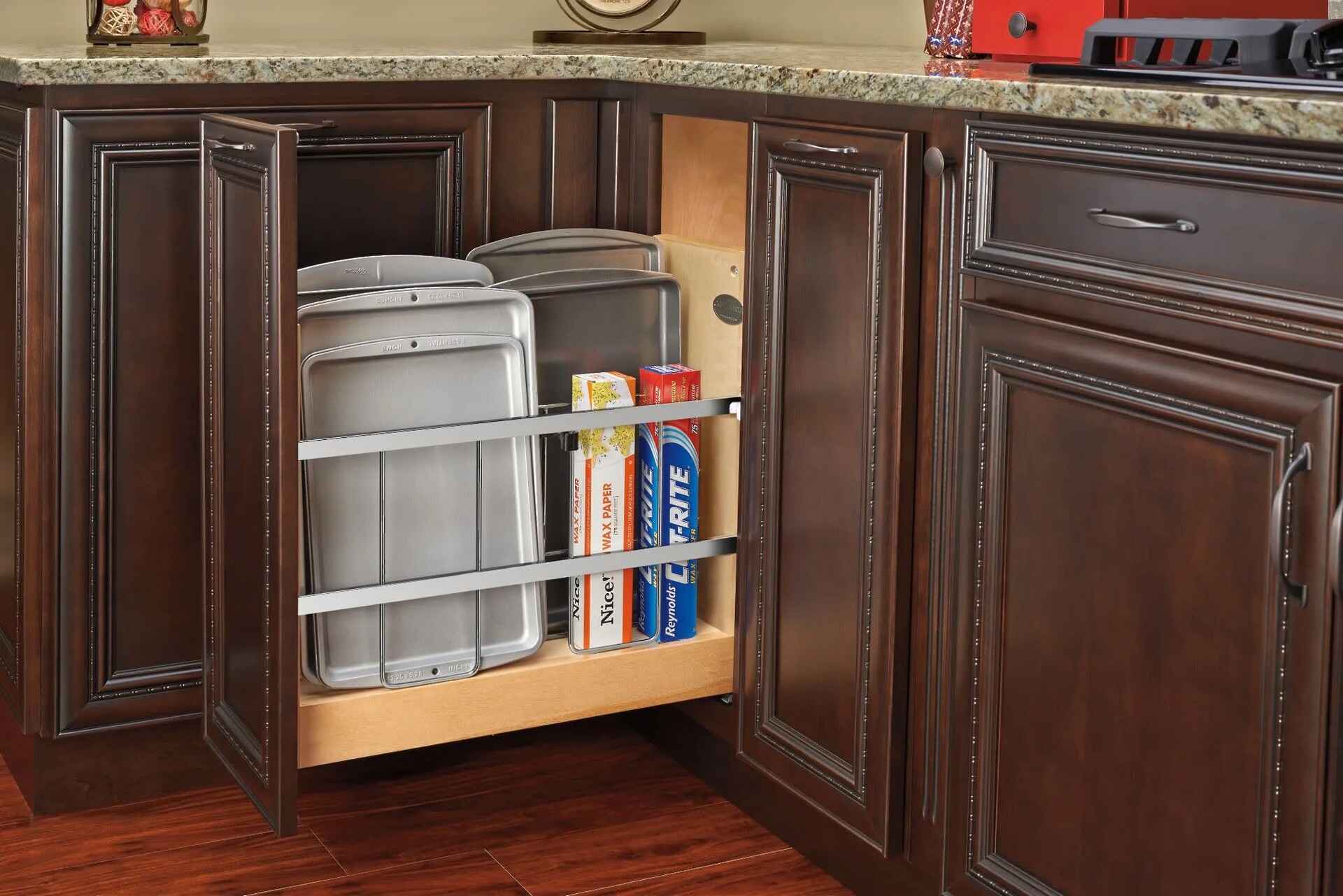 Rev-A-Shelf - 6" Base Cabinet Pullout Tray Divider/Foil Holder with Blumotion Soft-Close